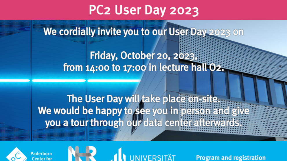 Invitation banner for PC2 User Day 2023